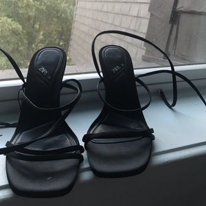 Zara Black strappy heels
